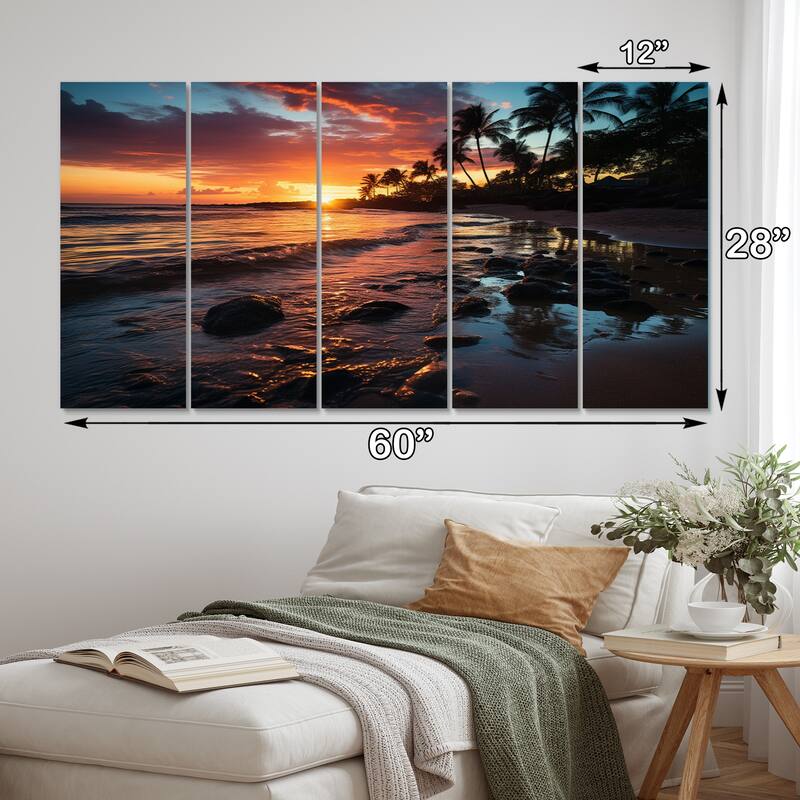Designart "Dominican Sunset Serenade III" Nautical & Beach Multipanel
